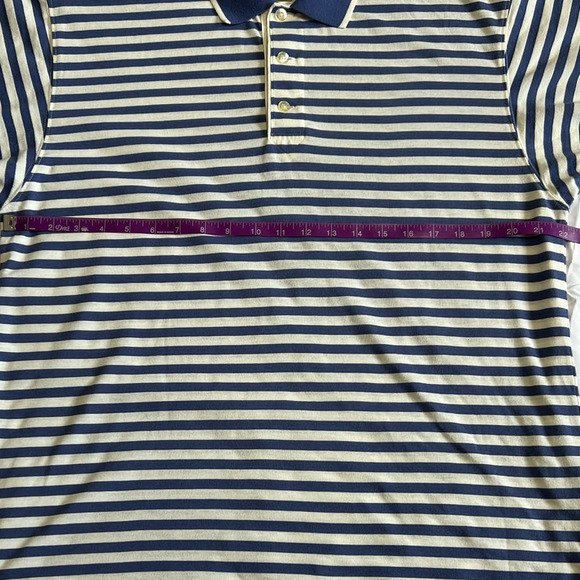Cutter & Buck Dri-Release Blue and White Striped Short Sleeve Polo, Size M - Picture 7 of 10